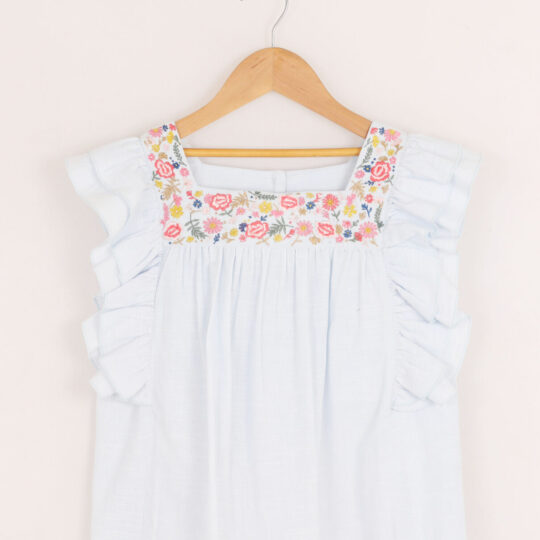 Rayon Flex Ice Blue Top