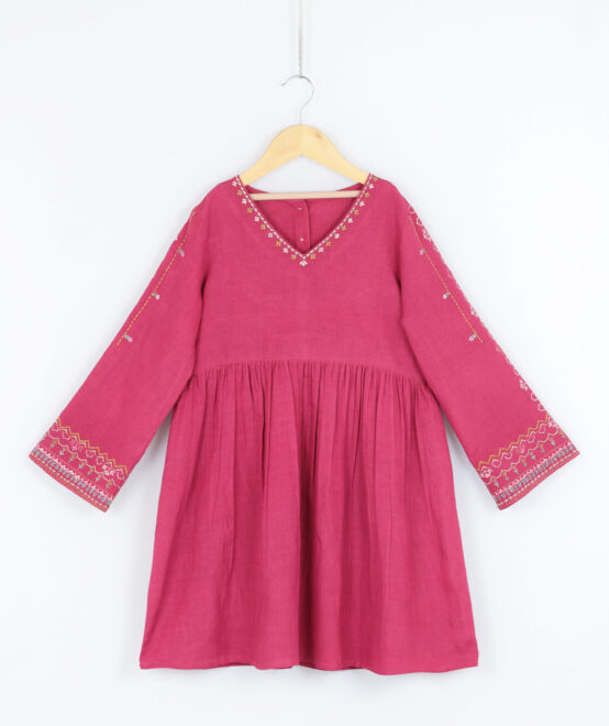 Maroon Rayon Flex Dress