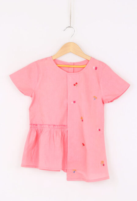 Cambric Cotton Pink Top