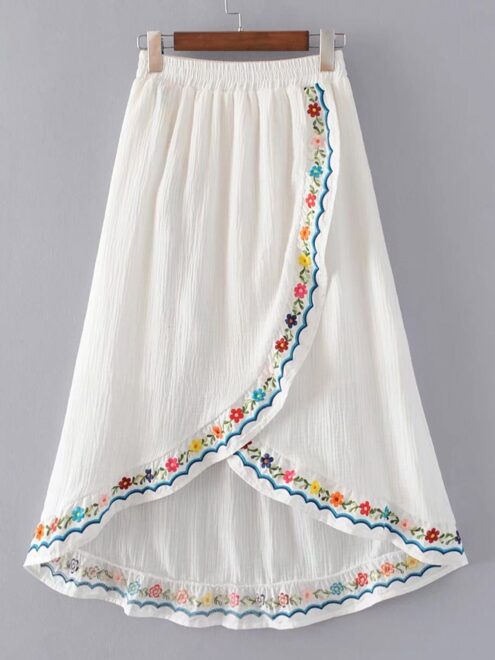 Cotton Woven Print Skirt